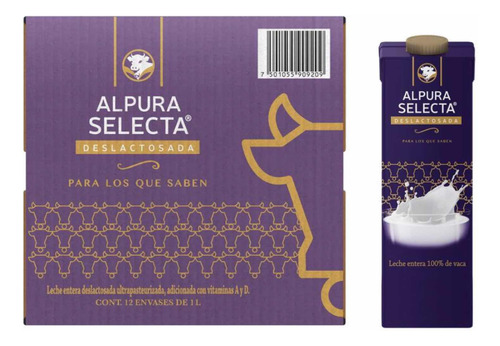 Leche Alpura Selecta Deslactosada Caja 12 Lt Envío Gratis