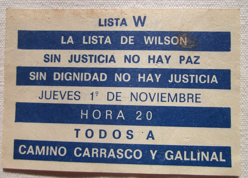 Antiguo Folleto Politico Lista Wilson Zumaran Partido Nal