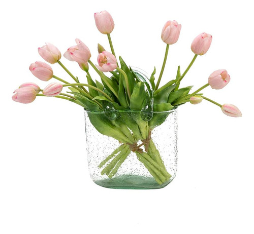 Duyone 15 Flores De Tulipanes Artificiales, Ramo De Látex De