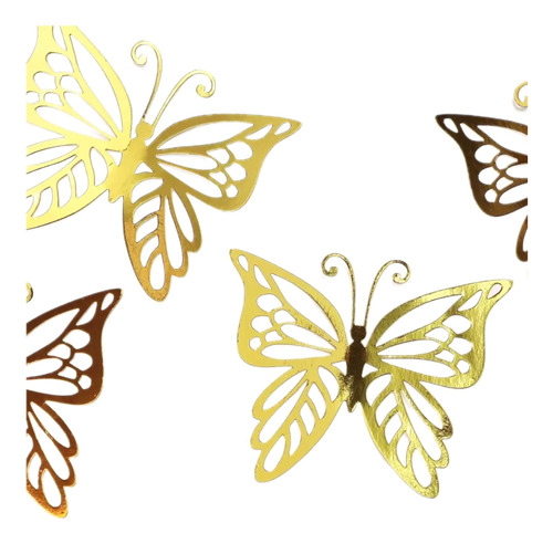 Mariposas Decorativas Grandes X 12 Metalizada