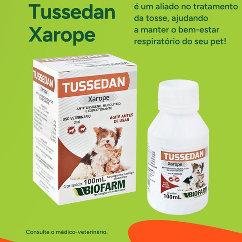 Tosse Seca Persistente No Cachorro Tussedan Xarope 100ml