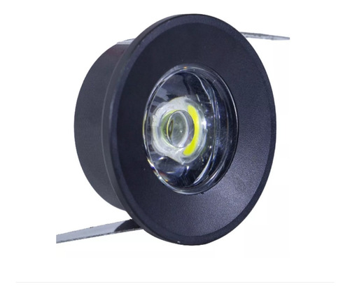 Bala Led Negra De Nicho 1w Redonda De 3cm Ojo De Buey