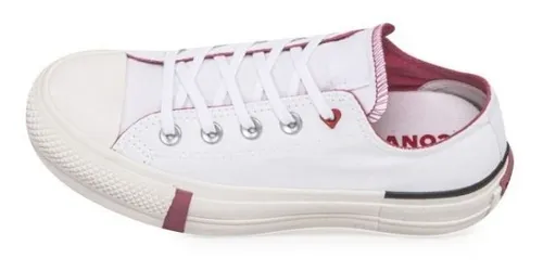 Converse plataforma blancas linea roja new arrivals