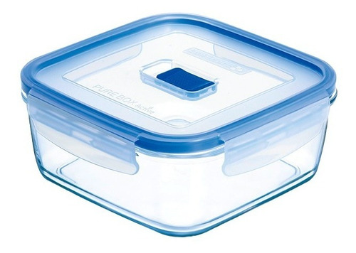 Contenedor Hermetico Cuadrado Luminarc Pure Box 380 Ml Color Azul