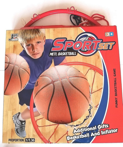 Aro De Basketball Para Niño +pelota+ Inflador 1.36