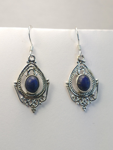 Aretes De Plata Con Lapislazuli Modelo E01