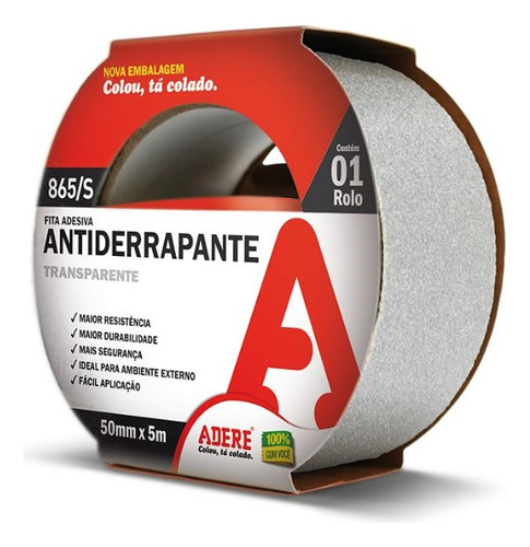 Kit 08 Fitas Antiderrapante Transparente Adere 50mmx5m