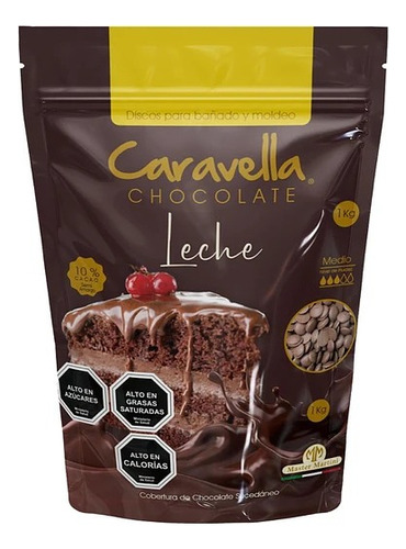 Cobertura De Chocolate De Leche Caravella 1 Kg Discos