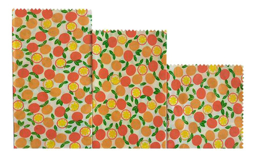 3x Envoltorio De Alimentos Orgánicos Para Sándwich Naranja