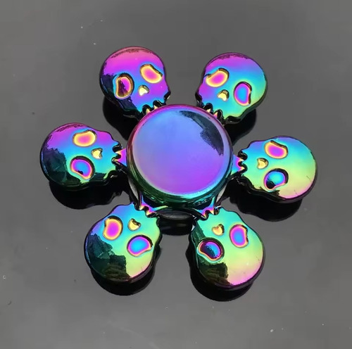 Spinner Hand Fidget Caveiras Dia Mortos Crânio Anti Stress Spinner Sensorial Giratório Caveiras Mortos