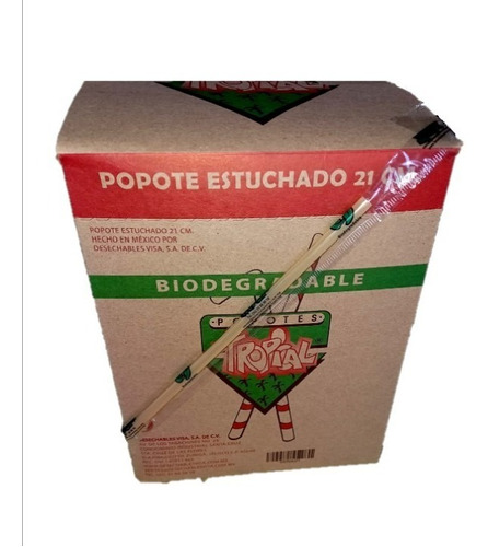 Popote Biodegradable Tropical C/2000