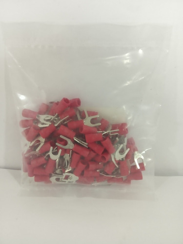 Terminal Rojo Tipo Horquilla Para Cable 18/20 4mm