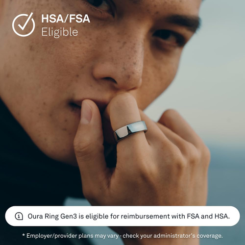 Monitor Para Dormir Smart Ring Oura Gen3 Horizon, Plateado,