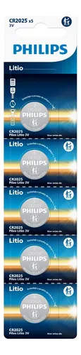 Pilas Boton Cr2025 Philips Lithium 2025 Blister X 5 Unidades