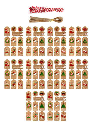 Etiquetas Navideñas Con Cuerdas, Etiquetas De 100 Piezas