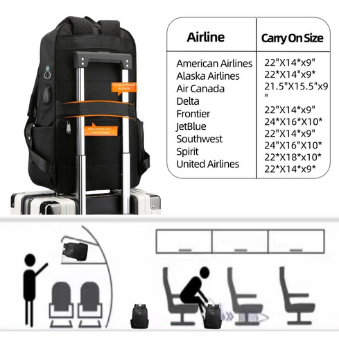 Mochila Para Notebook Masculina Vavichica Carregamento Usb Cor Preto Desenho Do Tecido Lisa