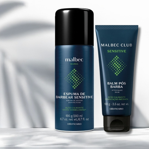 Presente Boticário Malbec Club Sensitive Espuma E Balm