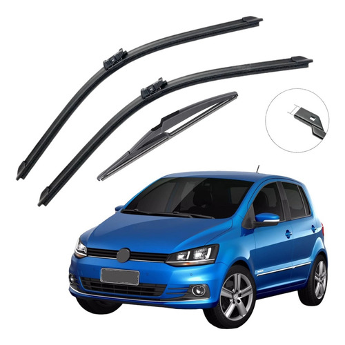 Kit Palheta Limpador Parabrisa Silicone Fox 2013 A 2022