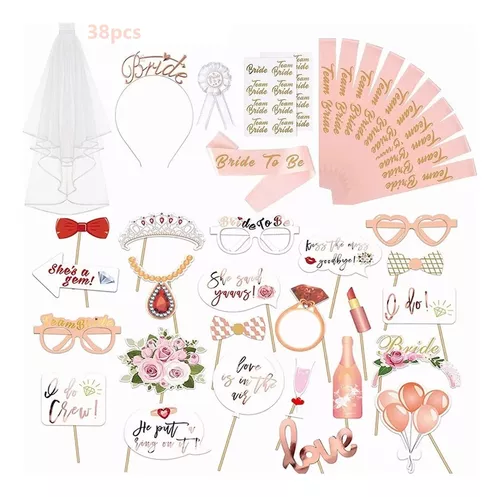 38pc Despedida Soltera Liston Banda Bride Diadema Accesorios