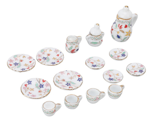 Juego De 15 Tazas De Té En Miniatura, Casa De Muñecas, Minis