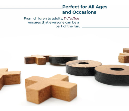 Juego De Mesa Tic Tac Toe O Gato De Madera 10 Piezas De 3 Cm