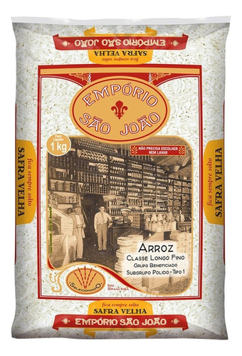 Arroz Polido Longo Fino Tipo 1 Empório São João 1 kg