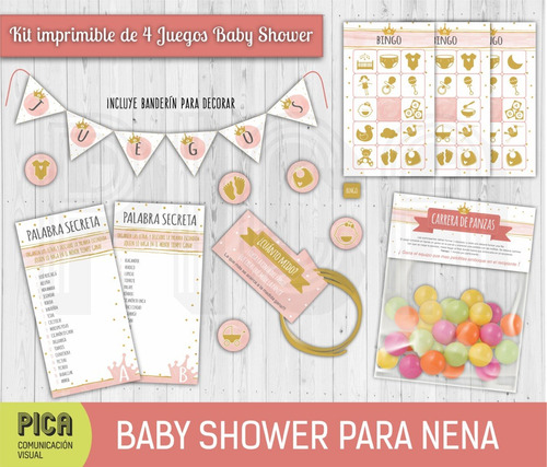 Juegos Para Baby Shower Kit Imprimible Personalizado