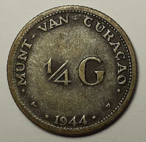 Antillas Holan. Curazao - 1/4 Gulden 1944 D - Km 44 (ref226)