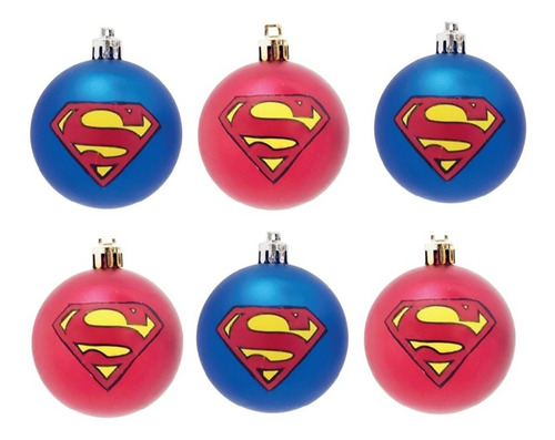 Bola Enfeite De Natal Superman Dc Super Herói Desenho