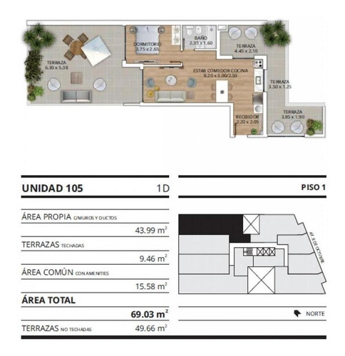 Apartamento Tres Cruces Venta 1 Dormitorio 8 De Octubre Y 18 De Julio Ed Met Tres Cruces Con Patio
