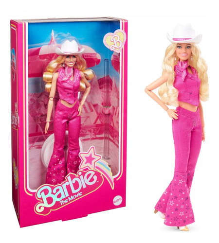 Barbie The Movie Muñeca Margot Robbie Rosa Pink Western Outf