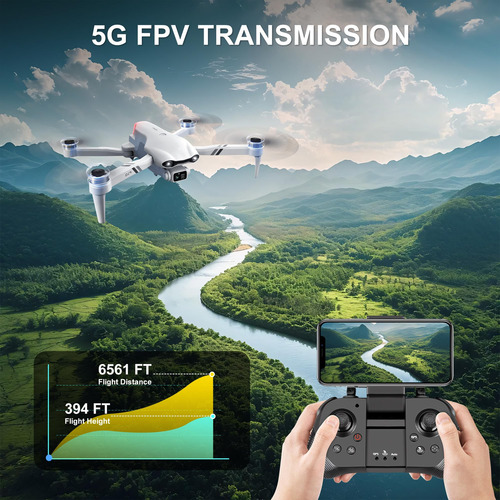 Dron Canketec Con Cámara Hd De 2 K, Gps, Wi-fi De 5 G, Vuelo