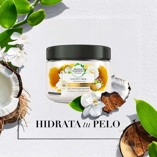 Imagen 4 de 4 de Mascarilla Hidratante Herbal Renew Coconut Milk 300ml