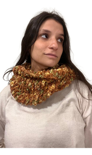Cuello En Lana Bouclee Suave Y Calentita Colores Tierra Tierra Moteado Único