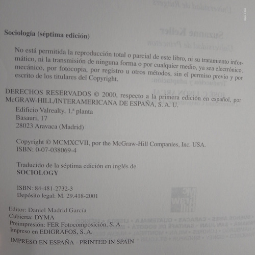 Sociologia Craig Calhoun Donald Light Suzanne Keller (Usado)