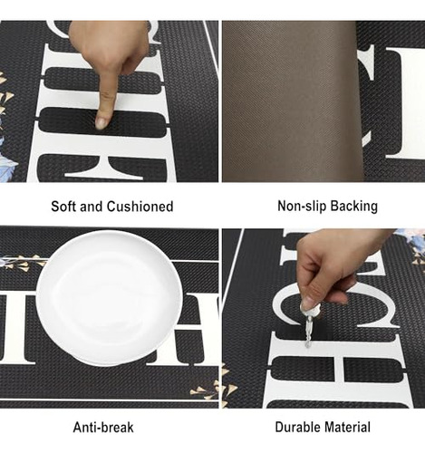 Juego De 2 Tapetes De Cocina Antideslizantes Y Cómodos