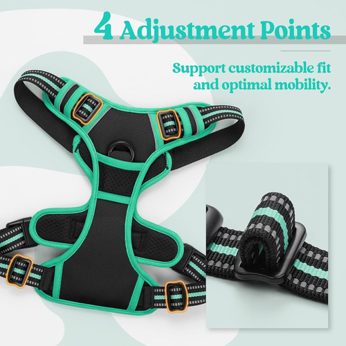 Arnés Para Perro Rabbitgoo No Pull Ajustable Con 2 Clips M
