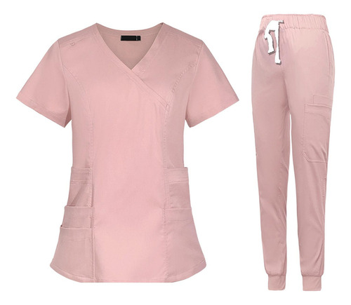 Mujeres Enfermera Uniforme De Enfermería Top Y Pantalones V