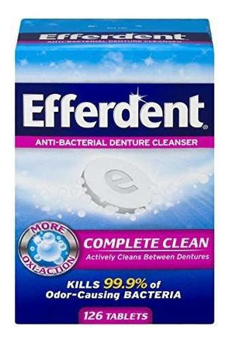 Efferdent Tabletas Limpiadoras Dentaduras Postizas 126 Und