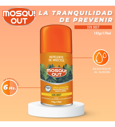 Repelente Mosquitos Mosqui Out Spray Aerosol 170ml X 12 Unid