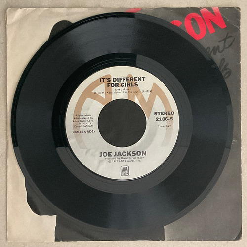 Joe Jackson Come On - It's Different For Girls Single 7 Edición Limitada (Usado)