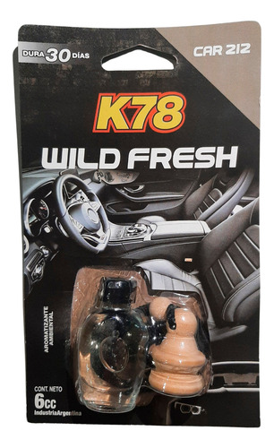 Aromatizante Difusor Perfume K78 Wild Fresh Auto Colgante Color Agua Fragancia CARS 212