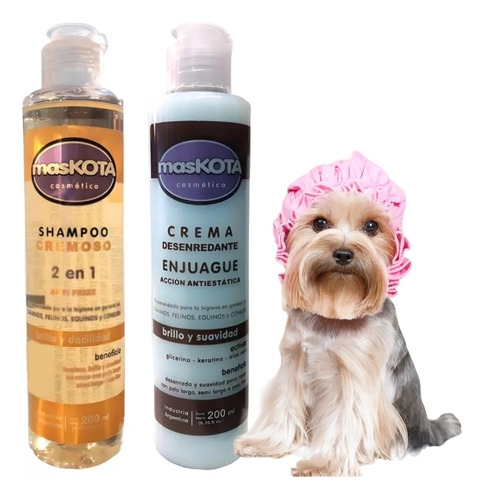 Shampoo Maskota Cremoso 2 En 1 Anti Frizz Perros Gatos