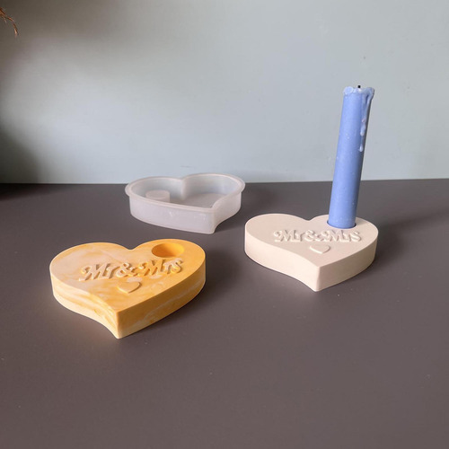 Molde De Corazón Para Velas De Silicona Moldes Antiadherente
