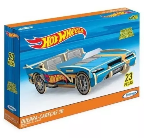 Jogo Quebra Cabeça Infantil 3d Brinquedo Carrinho Hot Wheels