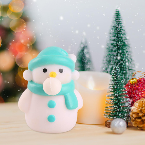 4 Navidad Escupir Burbuja Relajante Juguete Muñeco De Nieve