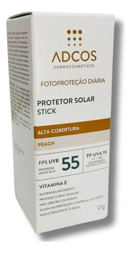 Protetor Solar Adcos Stick Cor Peach Fps 55 17g