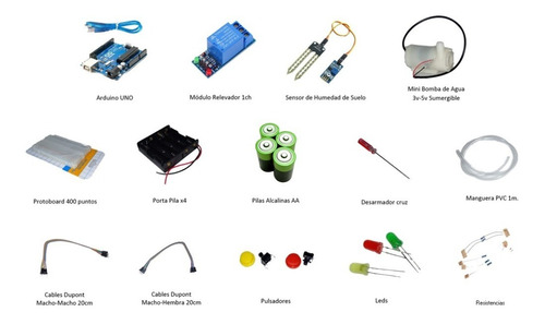 Imagen 1 de 8 de Kit De Riego Inteligente Con Placa Arduino + Sensores