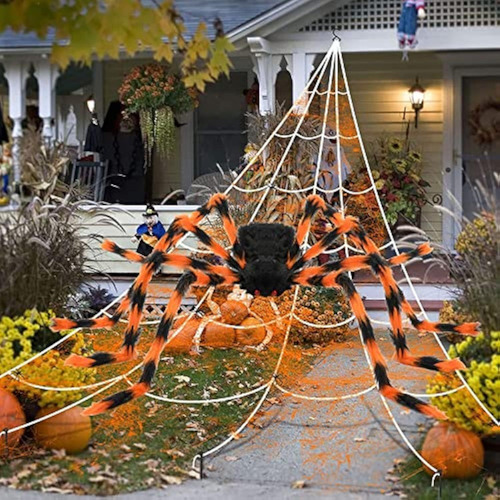 Tdx Decoración De Halloween 90cm Araña Vientre Naranja