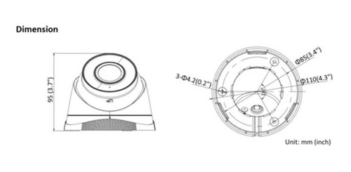Camara Domo Ip 2mp Poe 10m Ir Hilook / Mod. Ipc-t221h 2.8mm